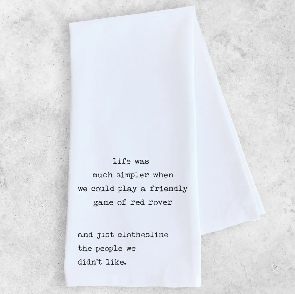 NWT SARCASTIC 100 Percent Cotton White Tea Towel